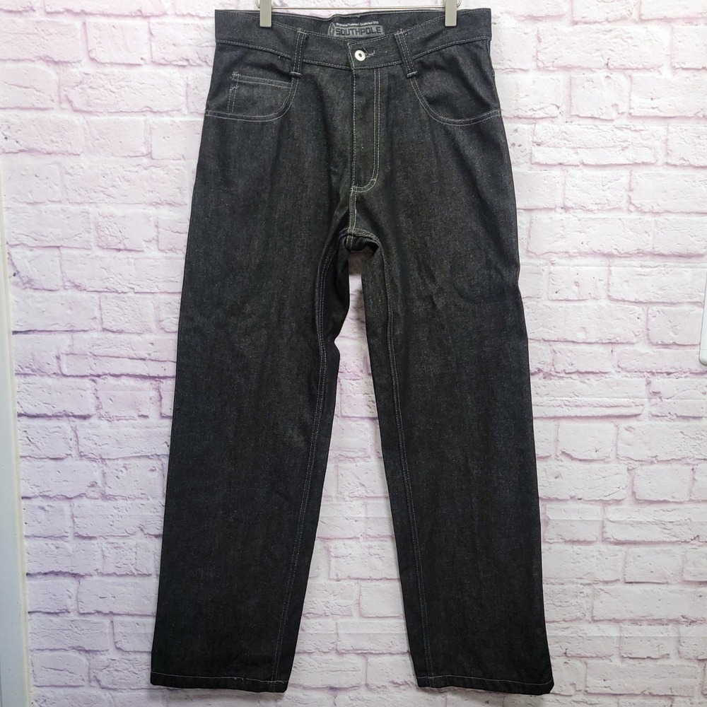 VTG Southpole Baggy Denim Jeans Mens 32 Black Streetwear 90s Y2K Skater Hip Hop